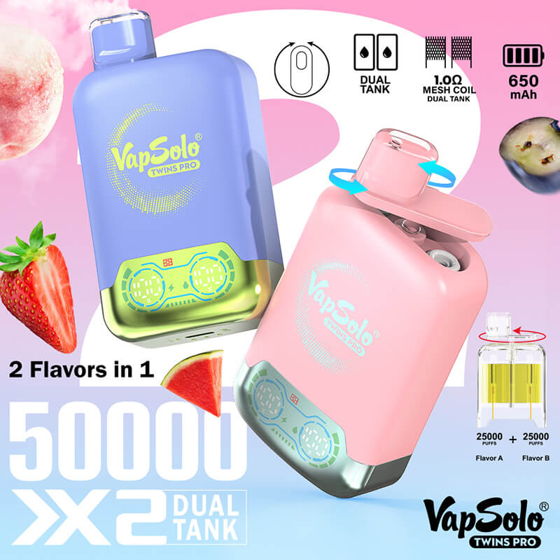 VapSolo Twins Pro 50000 Puffs Disposable Vape