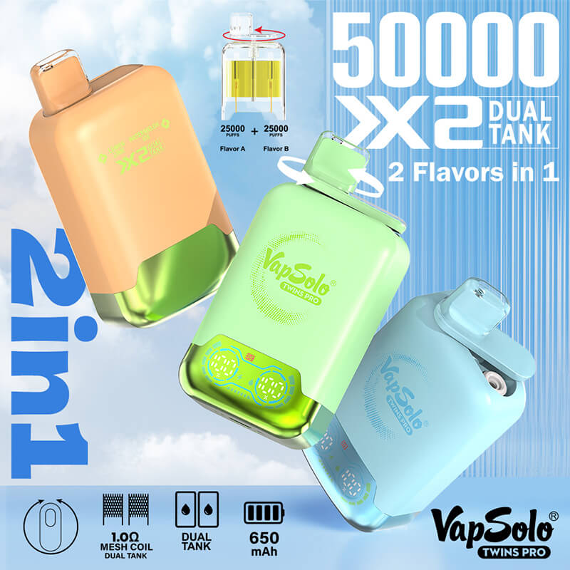 VapSolo Twins Pro 50000 Puffs Disposable Vape