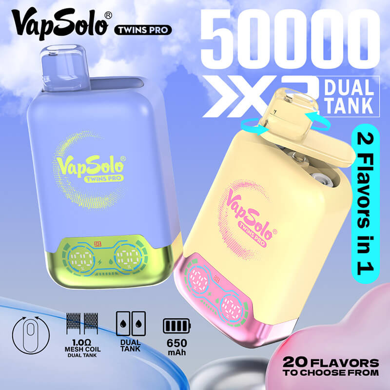 VapSolo Twins Pro 50000 Puffs Disposable Vape