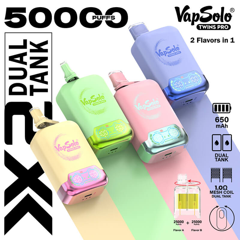 VapSolo Twins Pro 50000 Puffs Disposable Vape