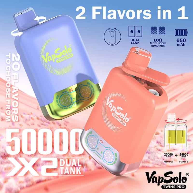 VapSolo Twins Pro 50000 Puffs Disposable Vape
