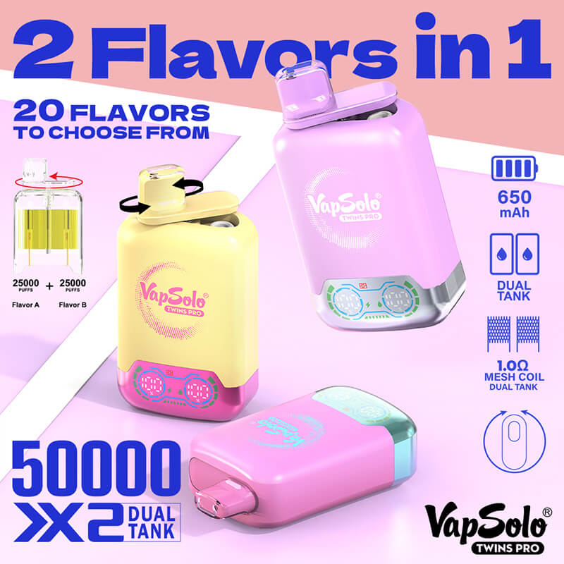 VapSolo Twins Pro 50000 Puffs Disposable Vape