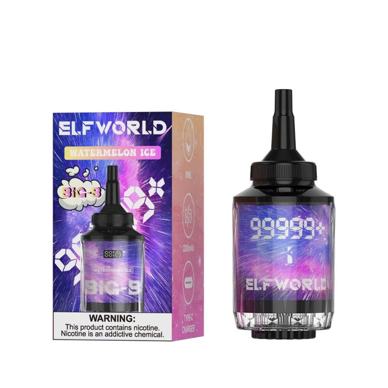 ELFWORLD Shisha Hookah 100000 Puffs Disposable Vape